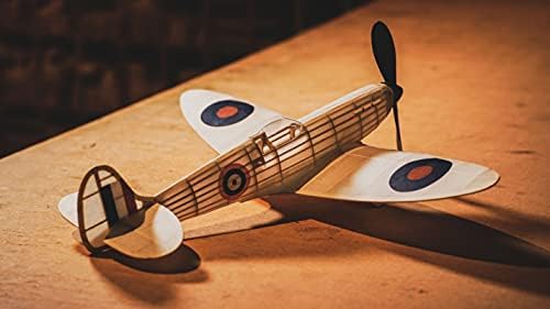 Spitfire komple vintage modeli kauçuk-powered balsa ahşap uçak kiti gerçekten uçar!