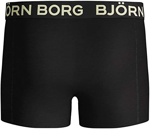 Bjorn Borg 2-Pack Yıldız Baskı ve Katı Erkek Boxer Sandıklar (Glow-in-The-Dark), Siyah