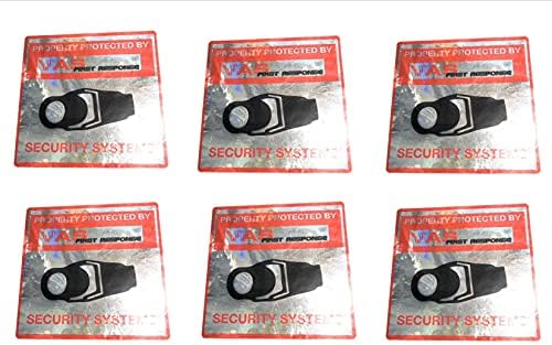 6 Güvenlik Kamerası Video Gözetim Sistemi süslü çıkartmalar 4 x 4 Uyarı Yüksek Görünürlük Krom Arka Plan Sticker Çıkartmaları
