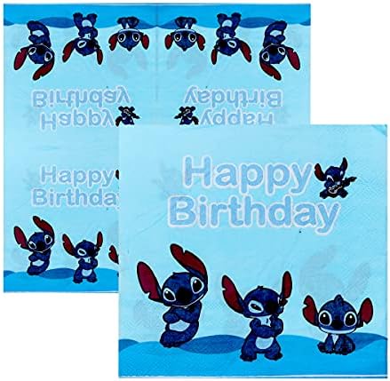 Lilo & Stitch Doğum Günü Parti Malzemeleri, 20 Kağıt Tabak-20 Peçete-1 Masa Örtüsü İçerir 20 Misafir Hizmet Vermektedir