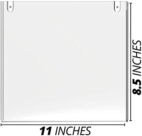 Mamut Akrilik Duvar Tabelası Tutacağı 8,5 x 11 İnç, Kalın ve Dayanıklı Tasarım, Yapıştırma veya Vidalama, Vidalar ve Çift Taraflı