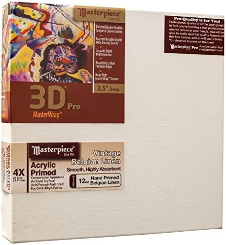 Masterpiece Sanatçı Tuval DU-1520 3D Pro 2-1 / 2 Derin, 15 x 20, Keten 12.0 oz - 4X - Vintage Akrilik Astarlı