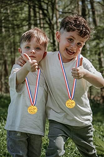 KİSEER 40 Adet Plastik Altın Kazanan Ödülü Madalya Toplu için Spor, Oyunları Yarışmalar, Parti İyilik ve Süslemeleri