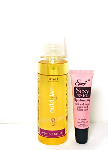 Lunel Nutri Glam Argan Yağı Serum 100 ml / 3.38 floz-Ücretsiz Yıldızlı dudak Dolgunlaştırıcı Parlatıcısı 10 ml