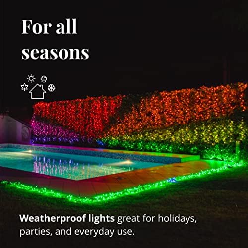 Twinkly-TWS250STP 250 RGB Çok Renkli LED Dize ışıkları-Yeşil Kablo ile App Kontrollü LED Noel ışıkları (65.5 ft) - IoT ve Razer