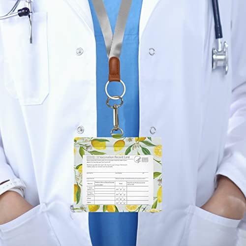 Limon Meyve CDC kart tutucu 4x3 Anahtarlık Bağışıklama Kartı Koruyucu Su Geçirmez Sert Plastik KİMLİK kartı tutucu Kadın Erkek