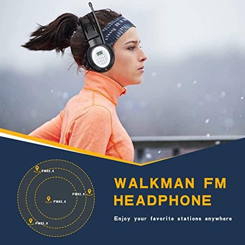 Taşınabilir FM Radyo Kulaklık Kulak Muffs ile En İyi Resepsiyon, Pil Kumandalı Kişisel Kablosuz Kulaklık FM Radyo Alıcısı için