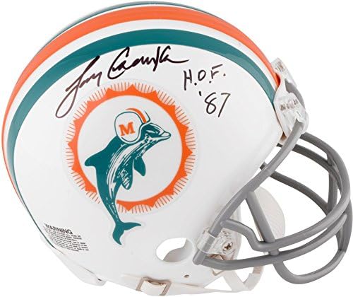 Larry Csonka Miami Dolphins İmzalı HOF 87 Yazılı Riddell Gerileme Mini Kaskı-İmzalı NFL Mini Kaskları