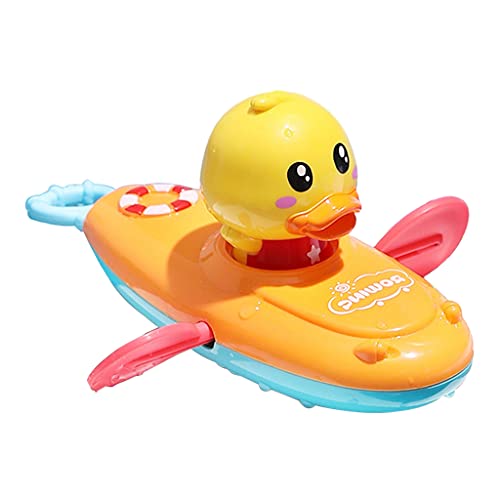 NC Komik Plastik Rüzgar Up Kürek Tekne Ördek Oyuncak Havuzu Yüzen Oyuncaklar için Bebek Banyo Zaman-Sarı