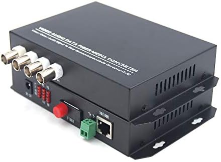 Guantai 4 Kanal Video 10/100 Mbps Ethernet Üzerinden Fiber Optik Medya Dönüştürücüler, Tekli Fiber up 20 Km (Verici ve Alıcı)