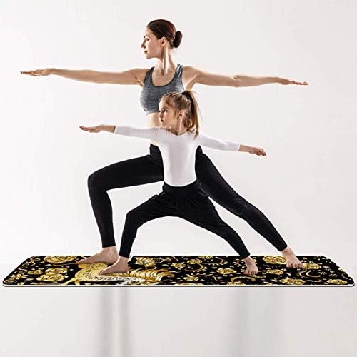 Lenergy Yoga Mat Unicorn Altın Pilates Mat Kaymaz Pro Çevre Dostu TPE Kalın 6mm için Taşıma Çantası ile Spor egzersiz matı Egzersiz