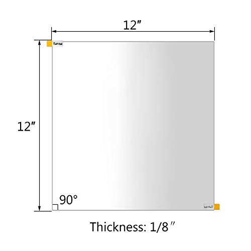 Ekstra Mukavemetli Şeffaf Akrilik Levha-12 x 12, Gartful 1/8 inç(3mm) Kalınlığında Şeffaf Pleksiglas Kare Panel, Tabelalar için