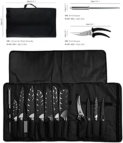 XYJ Paslanmaz Çelik Japon Bıçak Seti Makas ve Rulo Çanta ve Kalemtıraş Çubuk Santoku Pişirme şef bıçağı Jilet Keskin Çatal Bıçak