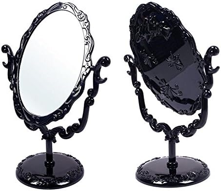 Eachbid Masaüstü Dönebilen Gotik Büyük Boy Gül Makyaj Standı Ayna Siyah Kelebek