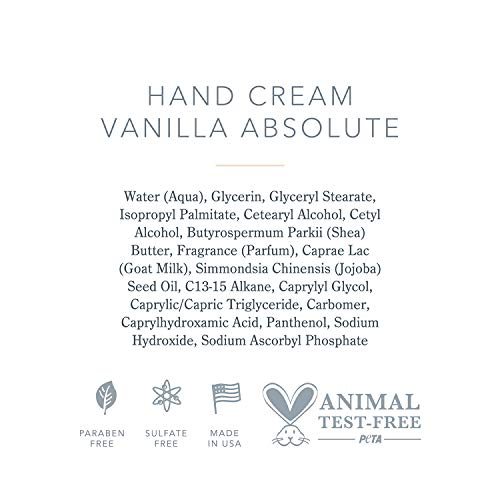Beekman 1802-El Kremi-Vanilla Absolute-Kuru ve Hassas Ciltler için Nemlendirici ve Nemlendirici Keçi Sütü El Losyonu-Günlük Nemlendirme-Keçi