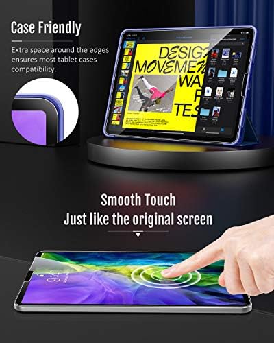 MoKo Ekran Koruyucu Fit iPad Pro 11 2020 2nd Nesil & iPad Pro 11 2018, 2-Pack [Anti-Scratch] Yuvarlak Kenar 9 H Sertlik Ultra