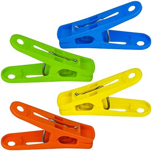 DecorRack 48 Mini Renkli Clothespins, BPA İçermeyen Plastik, Paslanmaya Dayanıklı Metal Tel Yaylı Sağlam Mandallar, Sanat ve