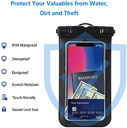 Evrensel Su Geçirmez Telefon Kılıfı, [2-Pack] Cep Telefonu Sualtı Kuru Çanta Su Geçirmez Kılıf Piyasada 99.99% Smartphone için