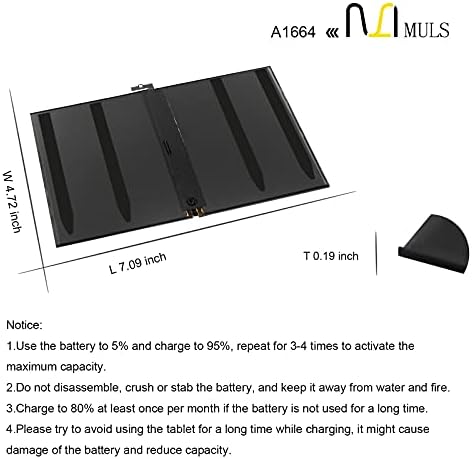 MULS A1664 Tablet apple için batarya iPad Pro 9.7” (, Wi-Fi/Hücresel) A1673 A1674 A1675 020-00823 MLMW2LL/Bir MLN02LL/Bir