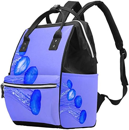 Japon Ukiyoe Okyanus Dalgaları Mavi Bebek Bezi Çantası Laptop Sırt Çantaları Dizüstü Sırt Çantası Seyahat Yürüyüş Sırt Çantası