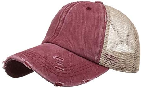 Beyzbol Şapkası Bayan Criss Çapraz At Kuyruğu güneş şapkaları Yüksek Dağınık Bun Ponycap Soğutma Baba Vintage Sıkıntılı Spor
