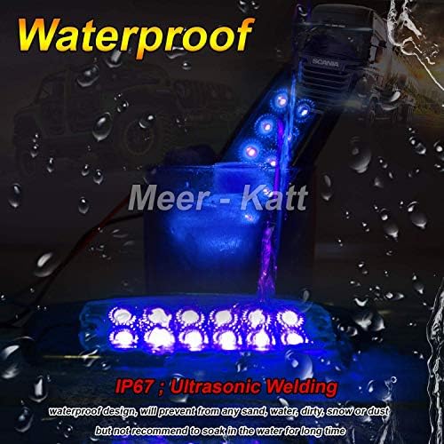 Meerkatt (20 paketi) 6.4 İnç 12 V DC mavi LED dikdörtgen balık şekli ışık 12 diyotlar yan gümrükleme Marker lambası Darbeye dayanıklı