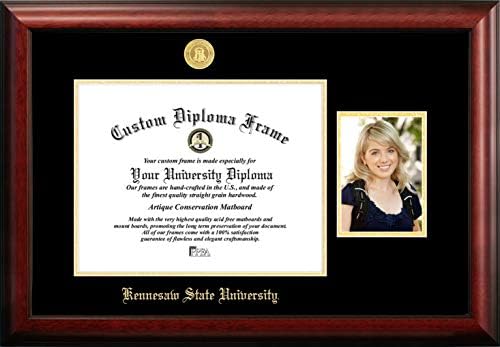 5 x7 Portre ile Kampüs Görüntüleri NCAA unisex Altın Kabartmalı Diploma Çerçevesi