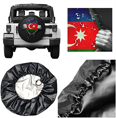 Vintage Azerbaycan Bayrağı Yedek Lastik Jant Kapakları, toz Geçirmez Güneş Kremi Hava Geçirmez Lastik Kapak için Araba Kamyon