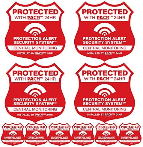 4 Büyük 9 Güvenlik Sistemi İşaretleri ve 6 Alarm Çıkartmaları Hava Koşullarına Dayanıklı Ev Güvenliği